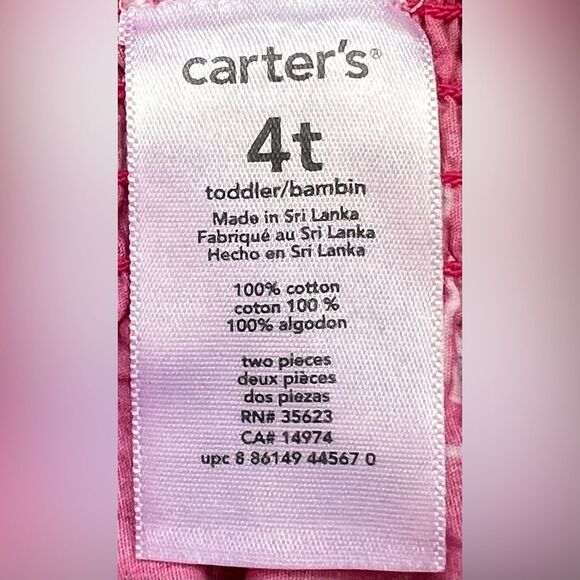 Carter’s Girls Kids Pink Cat Print Stretchy Ruched Cotton Mini Skirt. 4. 4T. - Picture 6 of 7